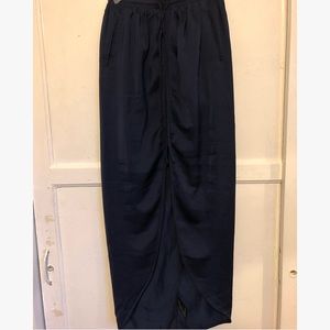 Dark blue maxi skirt with a slit down the middle